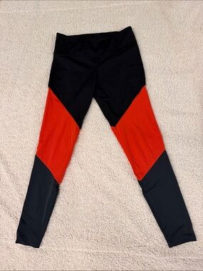 Women’s deep orange and Black Athletic Leggings
